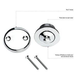 Lift and Turn Bath Drain Plug Kit with Two-Hole Overflow Faceplate, Oil Rubbed Bronze