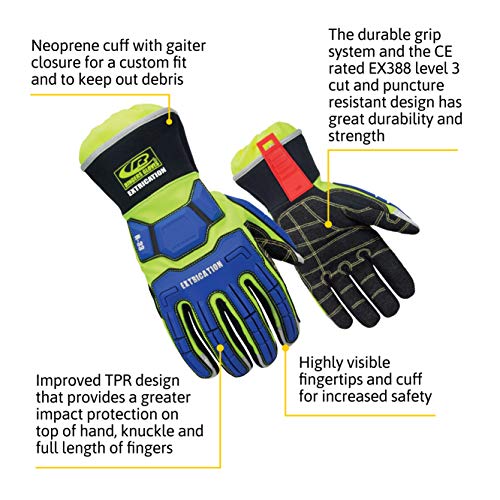 Ringers Gloves R-33 Extrication Gloves, Cut-Resistant Gloves with Durable Grip, Large