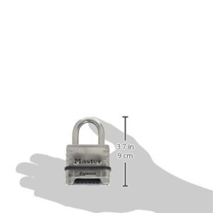 Master Lock 1174D Padlock, 1.5" x 2.2" x 3", Stainless Steel