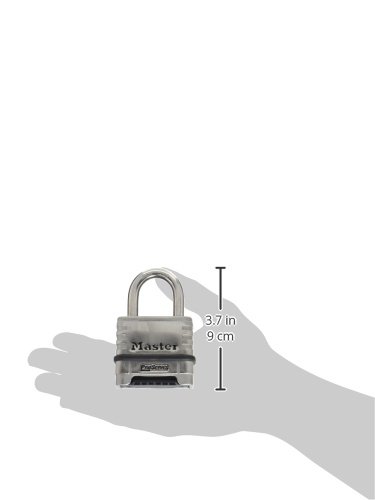 Master Lock 1174D Padlock, 1.5" x 2.2" x 3", Stainless Steel