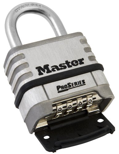 Master Lock 1174D Padlock, 1.5" x 2.2" x 3", Stainless Steel