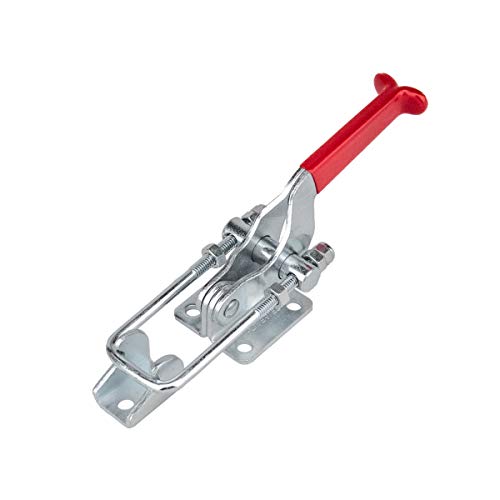 POWERTEC 20306 Heavy Duty Adjustable Latch-Action U Bolt Toggle Clamps 40341 - 2000 lbs Holding Capacity, 1PK , Red