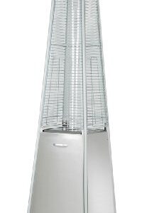 Hiland HLDSO1-GTSS 91-Inch Tall Quartz Glass Tube Heater - Silver