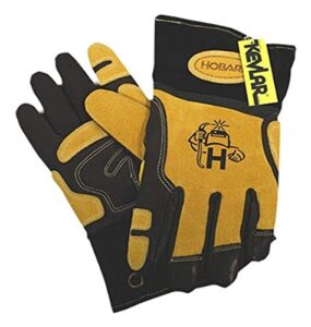 hobart 770710 ultimate-fit leather welding gloves, large, black