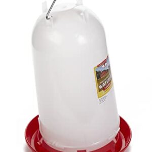 Plastic Poultry Drinker (3 Gallon) - Little Giant - Heavy Duty Plastic Gravity Fed Water Container Jar (Red) (Item No. 7906)