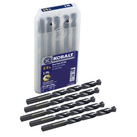 kobalt 5-pack 3/8" black oxide twist drill bits