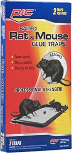 pic baited rat & mouse glue traps, 2 count (pack of 12)