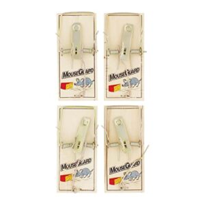 pestguard classic tm2 wooden mouse traps – (pack of 4) effective, reusable, and humane solution for mouse control. eco-friendly and cost-effective. includes bait trigger mechanism