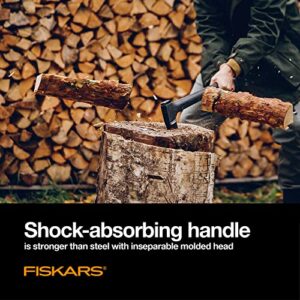 Fiskars X27 Super Splitting Axe - Wood Splitter for Medium to Large Size Logs with 36" Shock-Absorbing Handle - Black