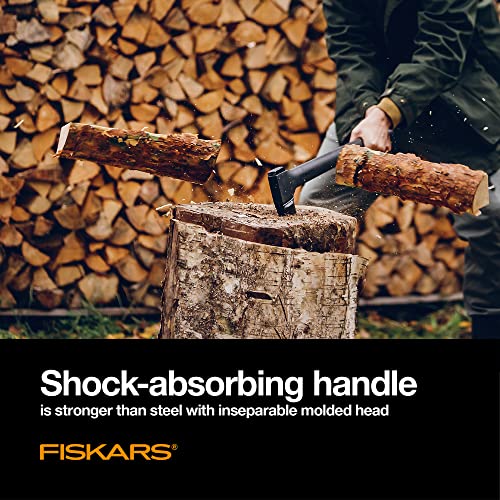 Fiskars X27 Super Splitting Axe - Wood Splitter for Medium to Large Size Logs with 36" Shock-Absorbing Handle - Black
