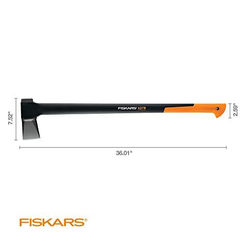 Fiskars X27 Super Splitting Axe - Wood Splitter for Medium to Large Size Logs with 36" Shock-Absorbing Handle - Black