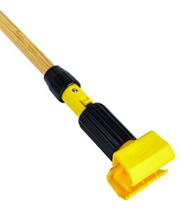 rubbermaid commercial products wood mop handle, 60-inch, lightweight wet mop gripper with heavy-duty clamp handle for floor cleaning