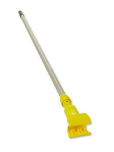rubbermaid commercial products gripper wet mop handle, 60-inch, aluminum, heavy duty mop for industrial/household floor cleaning with easy change clamp