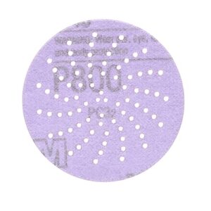 3M Hookit Purple Clean Sanding Disc 343U, 30260, 3 in, P800, 50 discs per carton