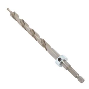 Trend HSS Pocket Hole Jig Drill Bit with Quick Release Hex Shank & Depth Setting Collar, 3/8 Inch, Drill Bit for Hardwoods & Softwoods, PH/DRILL/95Q