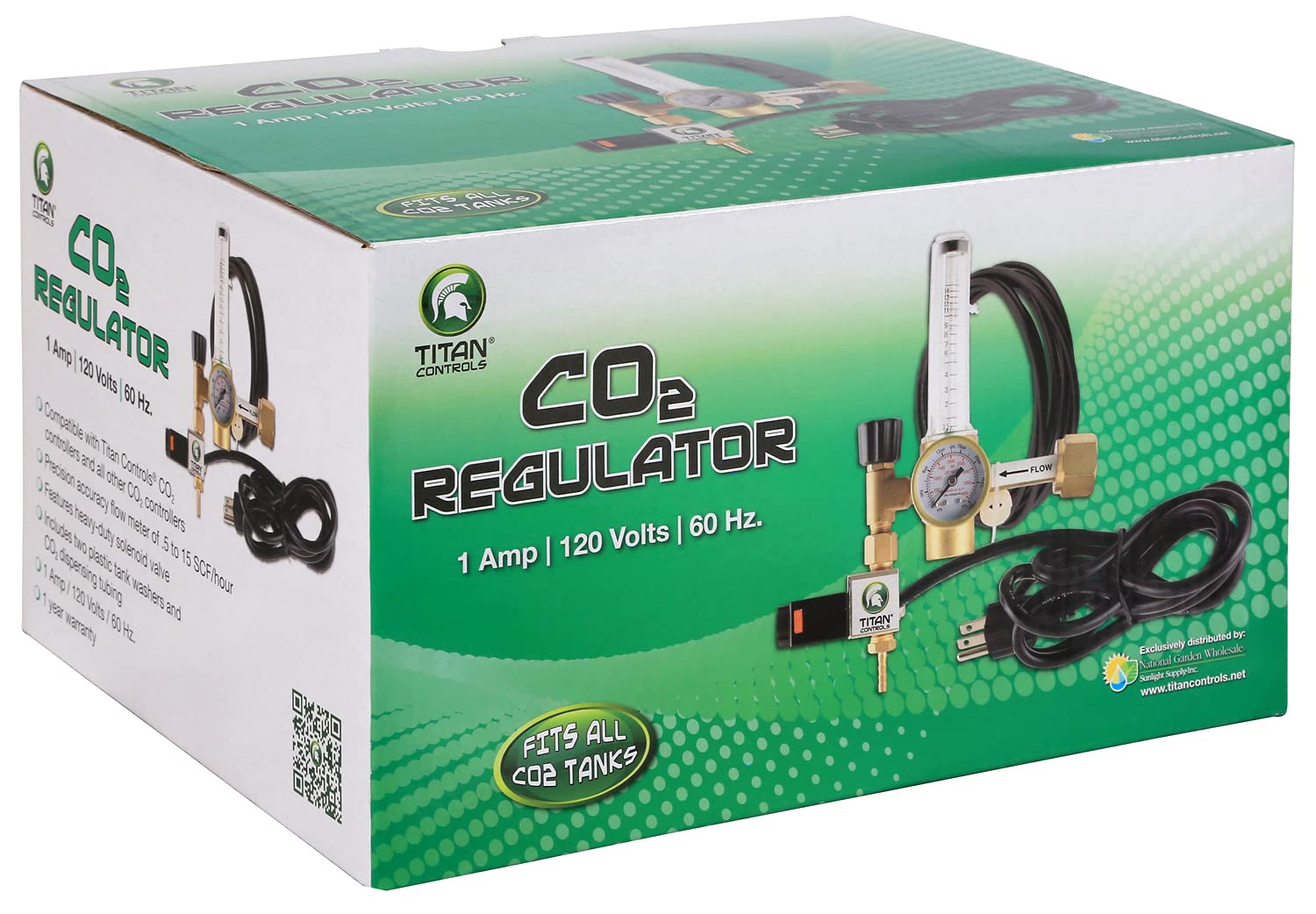 Titan Controls CO₂ Regulator - Compatible with Titan Controls CO₂ Controllers and Other CO₂ Controllers, For Gardens