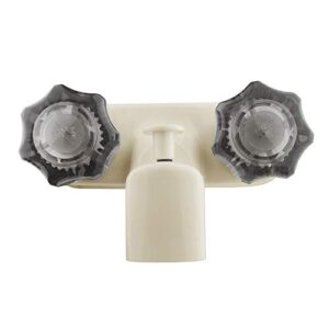 Dura Faucet DF-SA110S-BQ RV Tub & Shower Faucet Valve Diverter with Smoked Acrylic Knobs (Bisque Parchment)