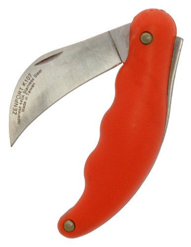 Zenport K107 Folding Horticulture Knife with 3.5-Inch Stainless Steel Blade, Orange