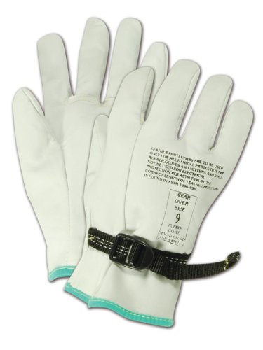 MAGID PowerMaster 12501PS Leather Linesmen Protector Gloves, 1 Pair, 9.5” Length, Size 10/XL