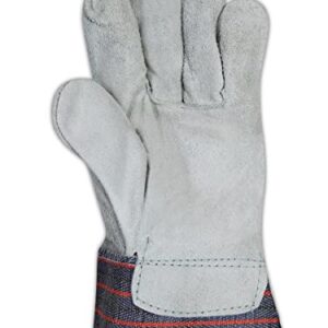 MAGID DuraMaster TB725E Gunn-Cut Leather Palm Glove with Safety Cuff, 12 Pairs