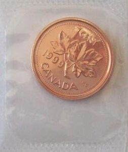 1999 canadian penny brilliant uncirculated