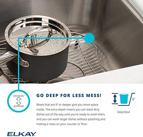 Elkay ELUH231712 Lustertone Classic Single Bowl Undermount Stainless Steel Sink