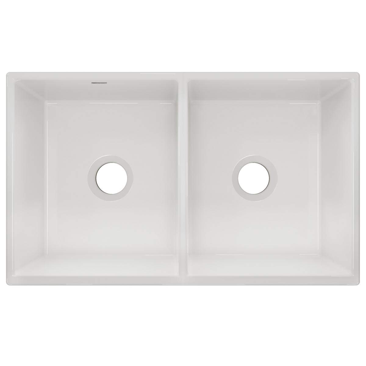 Elkay SWUF32189WH Fireclay Equal Double Bowl Farmhouse Sink, White