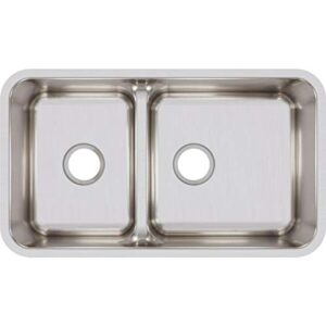 elkay eluhaqd32179 lustertone classic 40/60 double bowl undermount stainless steel sink with aqua divide