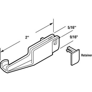 Prime-Line M 6090 Shower Door Bottom Guide, 2 In. Reach, Nylon Construction, Bottom Mount (2 Pack)