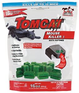 tomcat mouse killer i tier 1 refillable mouse bait station, 1 station with 16 baits (bag)