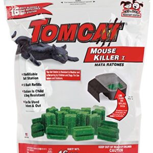 Tomcat Mouse Killer I Tier 1 Refillable Mouse Bait Station, 1 Station with 16 Baits (Bag)