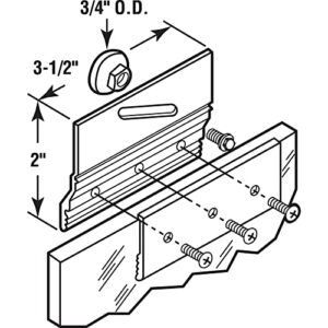 Prime-Line M 6053 Frameless Shower Door Top Bracket Roller Assembly, 3/4 In. Round Plastic Wheel, Ball Bearings, Extruded Aluminum, Bright Finish (2 Pack)