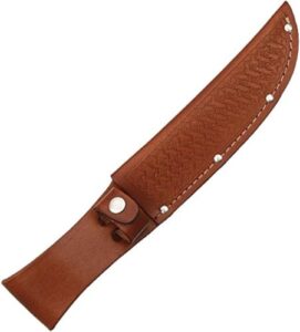 sheath fixed knife sheath, brown basketweave leather,fits up to 6in blade sh1135 / sh210 brown