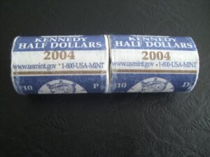 2004 p & d kennedy half dollar rolls from us mint 40 halves coins