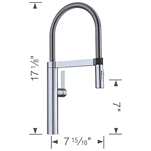 BLANCO, Satin Nickel 441332 CULINA Semi-Pro Kitchen Faucet with Magnetic Handspray, 2.2 GPM