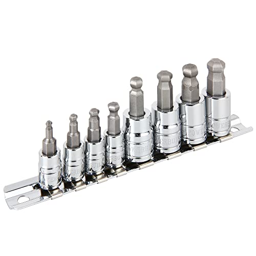 Powerbuilt 642403 Metric Wobble Ball Hex Bit Set, 8-Piece