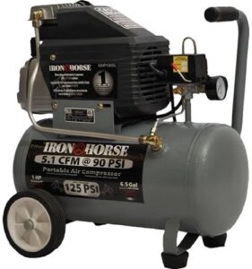 iron horse ihhp1065l 6.5-gallon portable electric air compressor, 125 psi max
