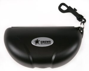 crews 207 hard shell crush resistant eyeglass case with belt loop hook, black