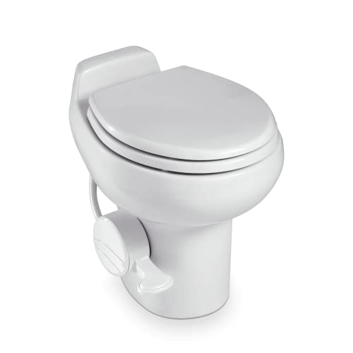 Dometic Sealand 510 Plus RV/Marine Toilet -Foot Pedal Flush with Elongated Enameled Wood Seat - Standard Height - Efficient Water Consumption Eco-Friendly Flush