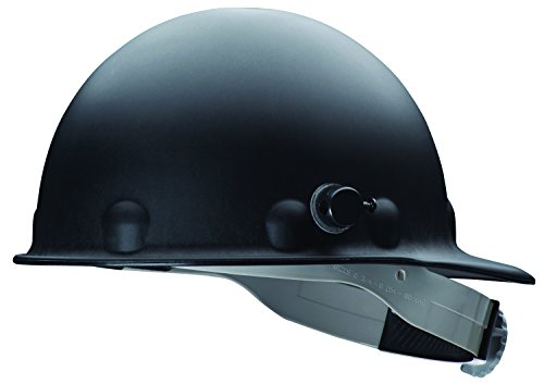 Honeywell Fibre-Metal by P2HNQRW11A000 Super Eight Fiber Glass Ratchet Cap Style Hard Hat with Quick-Lok, Black