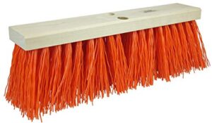 weiler 42055 24" street broom, 5-1/4" trim length, orange polypropylene fill, made in the usa