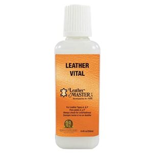 leather master leather vital softener and revitalizer (250ml) - these products condition, protect, polish, and repair. add to cleaner kit for detailing accessories or car seat interior