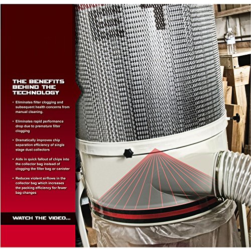 JET DC-1100VX-CK Vortex Cone Dust Collector, 2-Micron Canister Filter, 1100 CFM, 1Ph 115/230V (708659K)