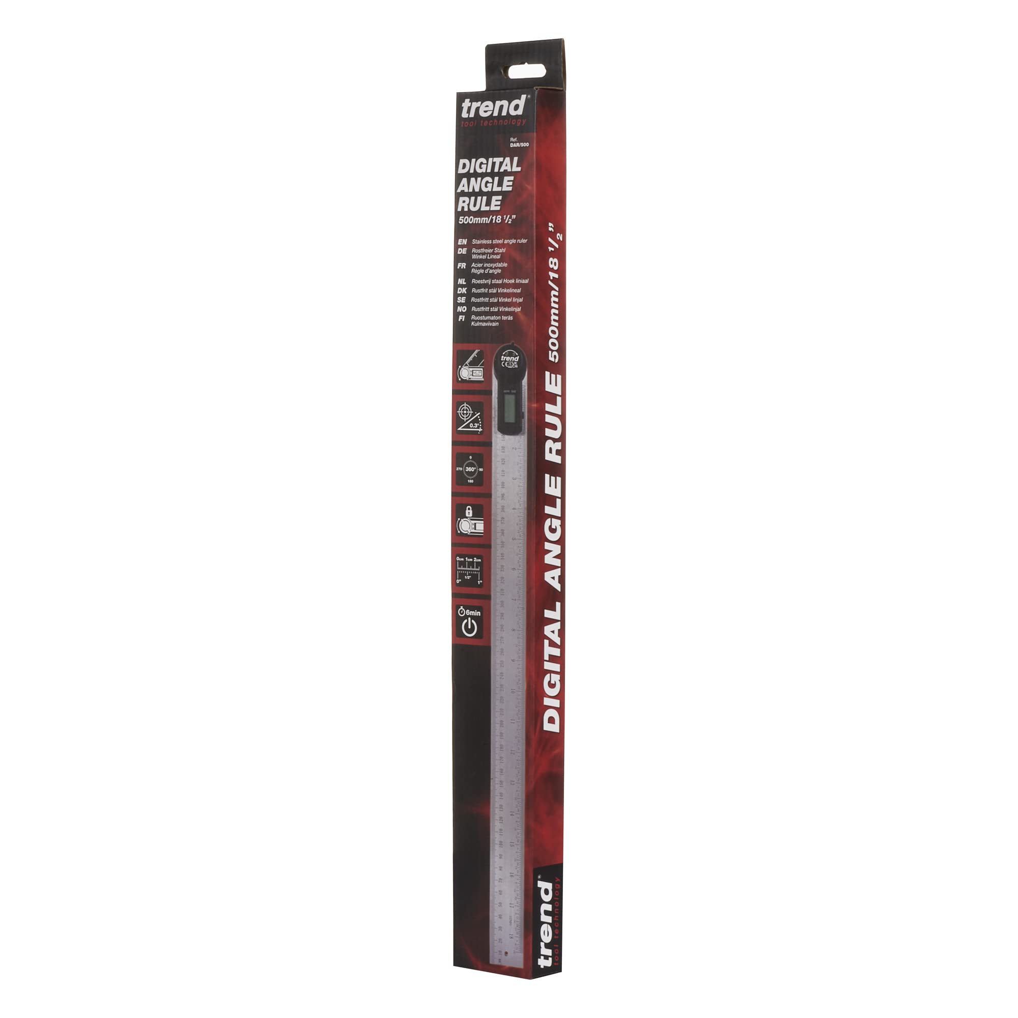 Trend 20 Inch Digital Angle Ruler for Precise Internal and External Angle Measurements, DAR/500