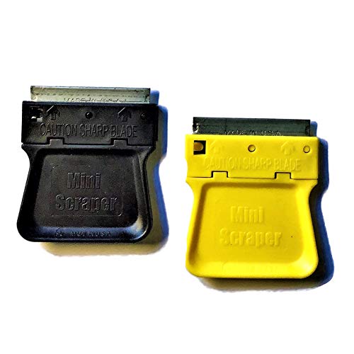 MINISCRAPER® 2 Mini Razor Blade Scrapers with 5 Metal Blade Pack USA Made