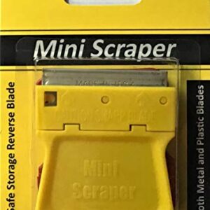 MINISCRAPER® 2 Mini Razor Blade Scrapers with 5 Metal Blade Pack USA Made