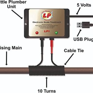 Water Softener System by Little Plumber - Whole House Descaler - No Salt Water Softener - Electronic Water Descaler - Compact, Easy to Use, One Year Guarantee