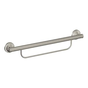 moen lr2350dbn home care bathroom safety 24-inch grab bar with towel bar, brushed nickel