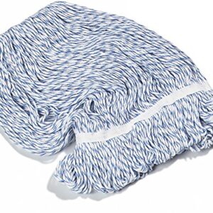 SPARTA 369670B14 Flo-Pac #20 Rayon Cotton Blend Medium Looped-End Mop, 18" Length, Blue