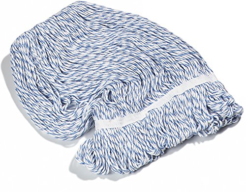 SPARTA 369670B14 Flo-Pac #20 Rayon Cotton Blend Medium Looped-End Mop, 18" Length, Blue